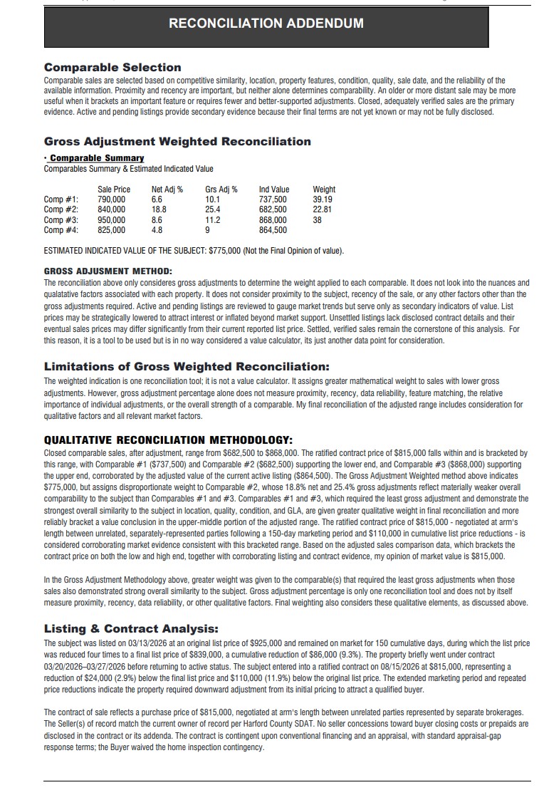 Reconciliation Addendum preview